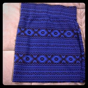 Kirra Deep Indigo Blue Pattern Skirt